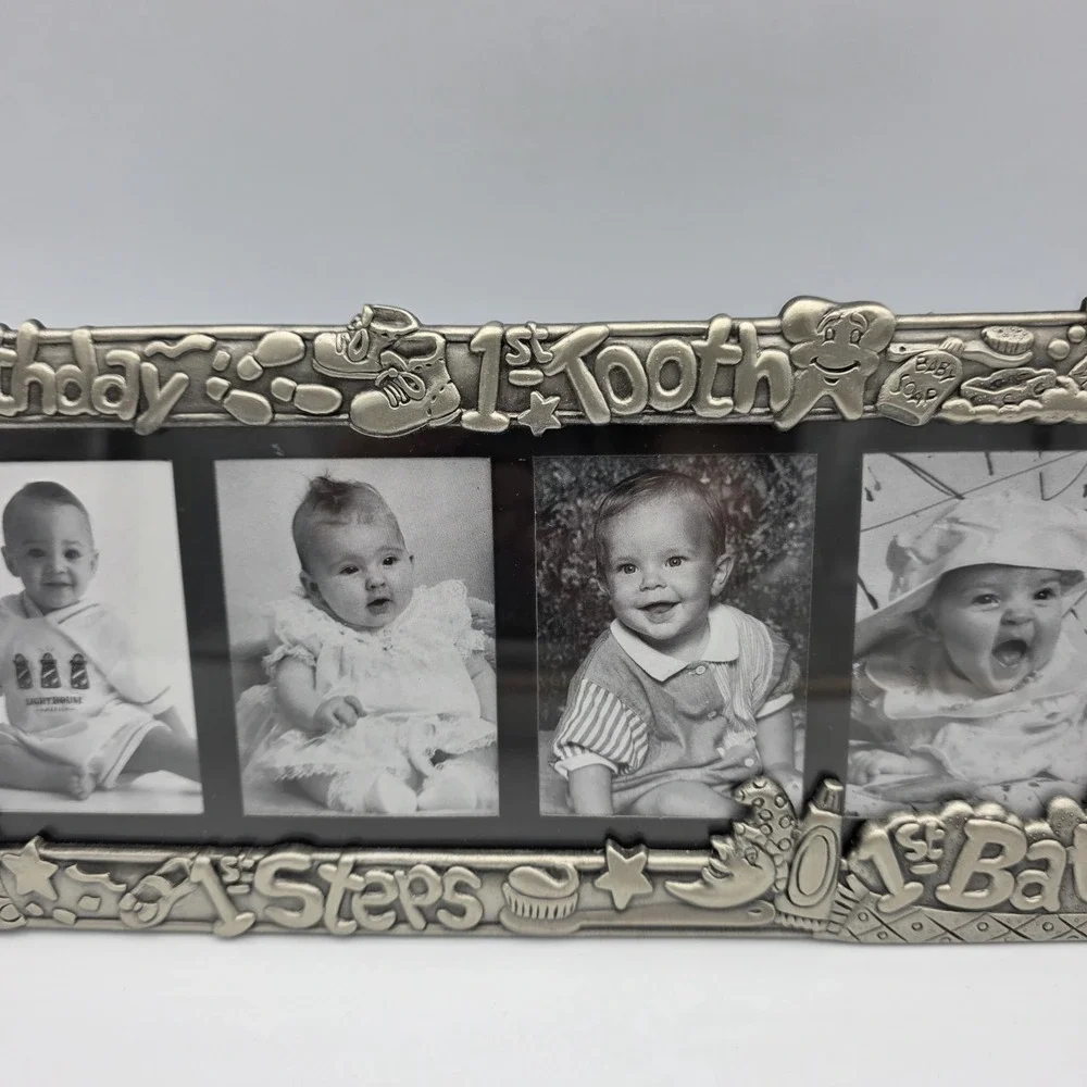 New Vtg 1997 Royal Limited Silver Baby Panoramic Photo Picture Frame #121570